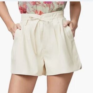 PAIGE martini faux leather paper bag shorts
